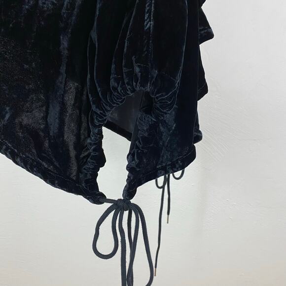 Free People Paxton Parachute Velvet Utility Skirt - Black - Size 6 - Picture 8 of 10